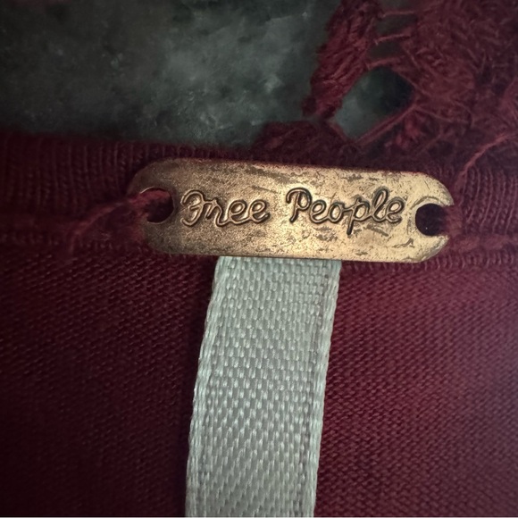 Free People Lily Lace Blouson Dress Red Raisin Size Small (T1) - Picture 8 of 10